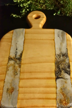 Cargar imagen en el visor de la galería, Bandeja con mango: incrustaciones marmol matte
